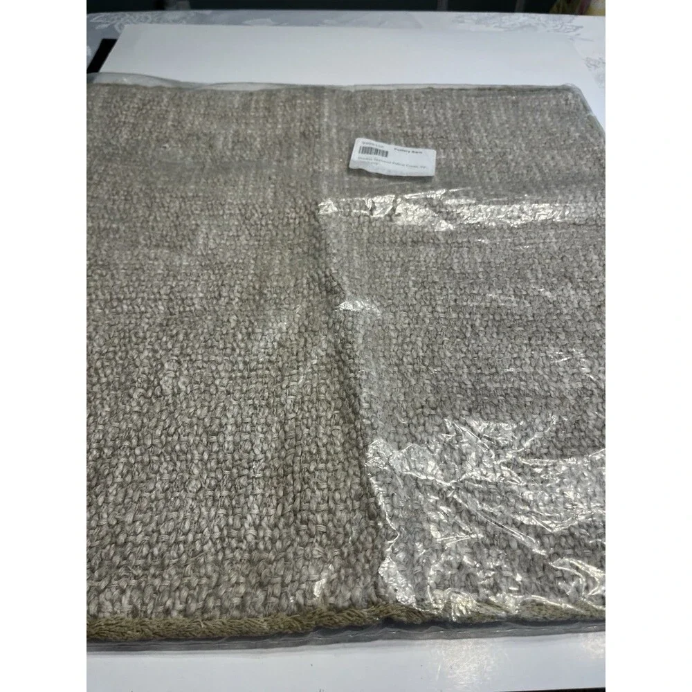 Pottery Barn Duskin Textured Pillow Cover Flax Ivory 20”x20” Neutrals New w Tags